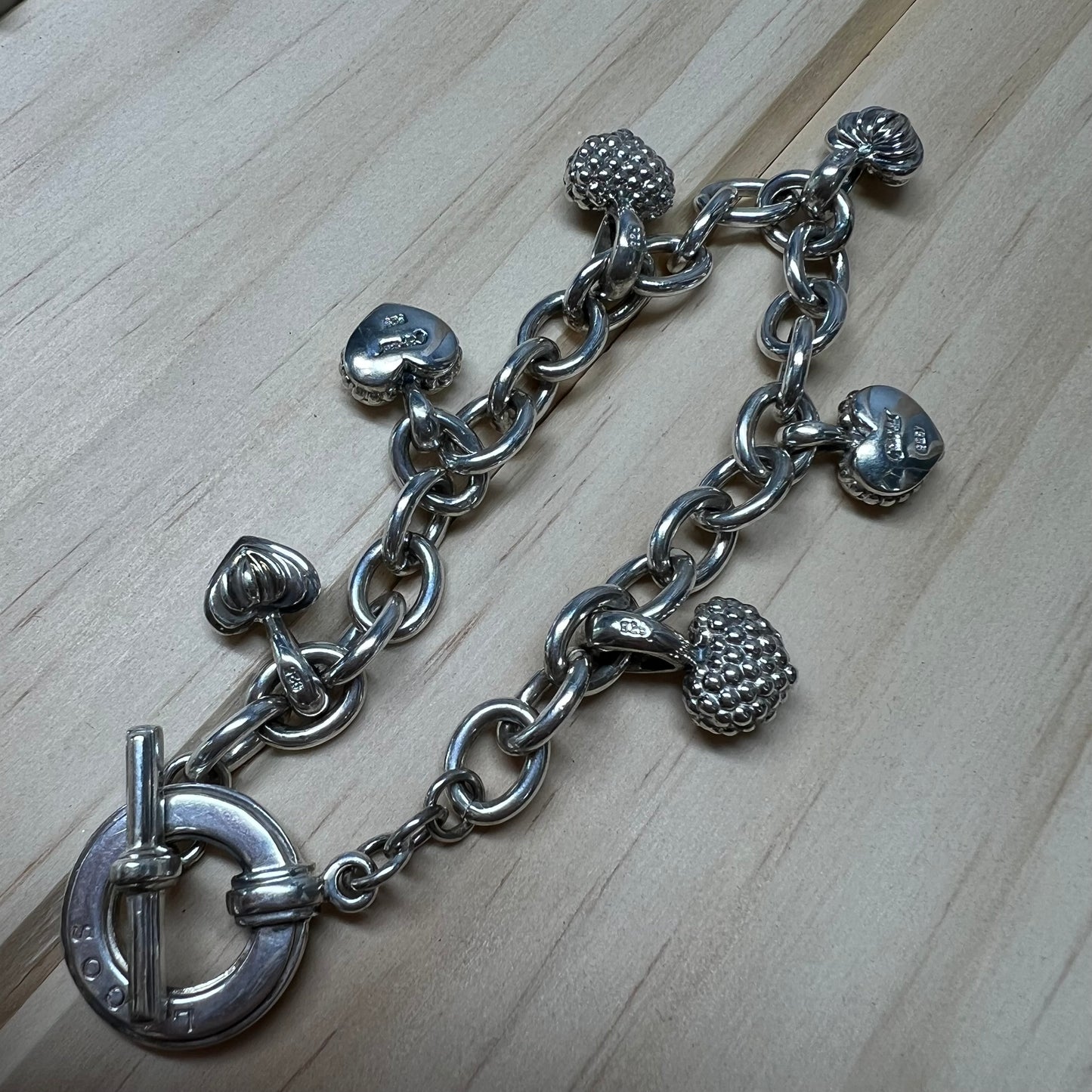 LAGOS Sterling Silver Heart Charm Bracelet