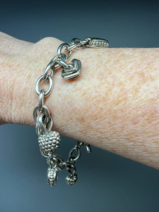 LAGOS Sterling Silver Heart Charm Bracelet